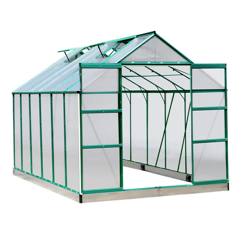 Aluminum Greenhouse Double Sliding Door 250cm Width