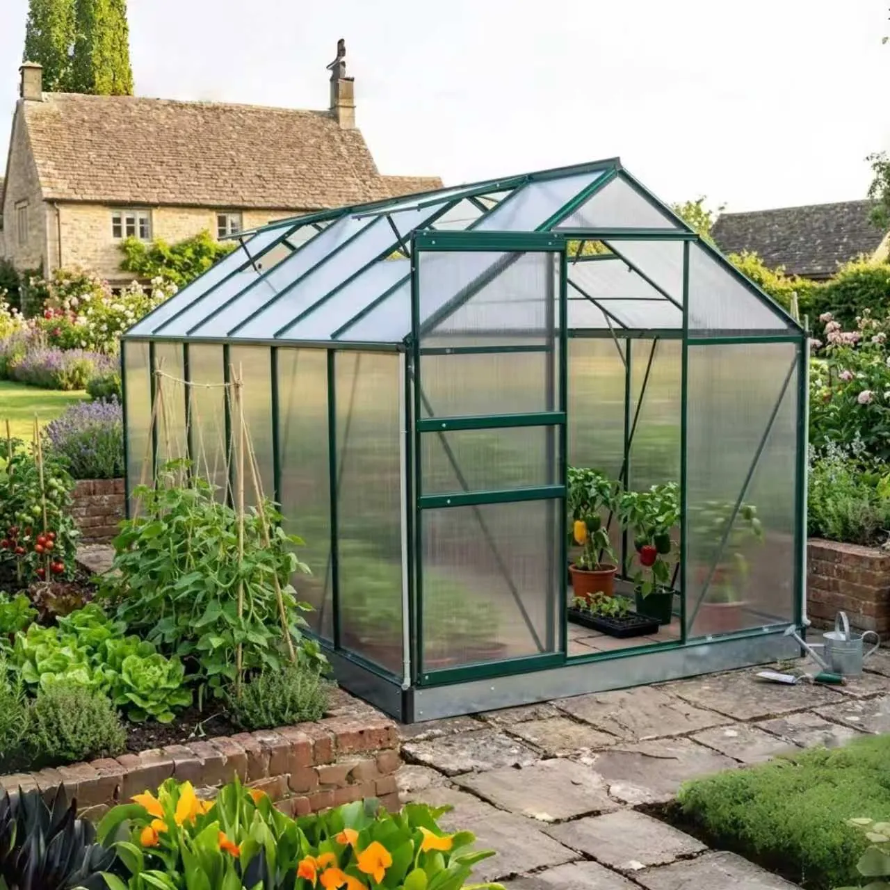 Aluminum Greenhouse Single Sliding Door 250cm Width