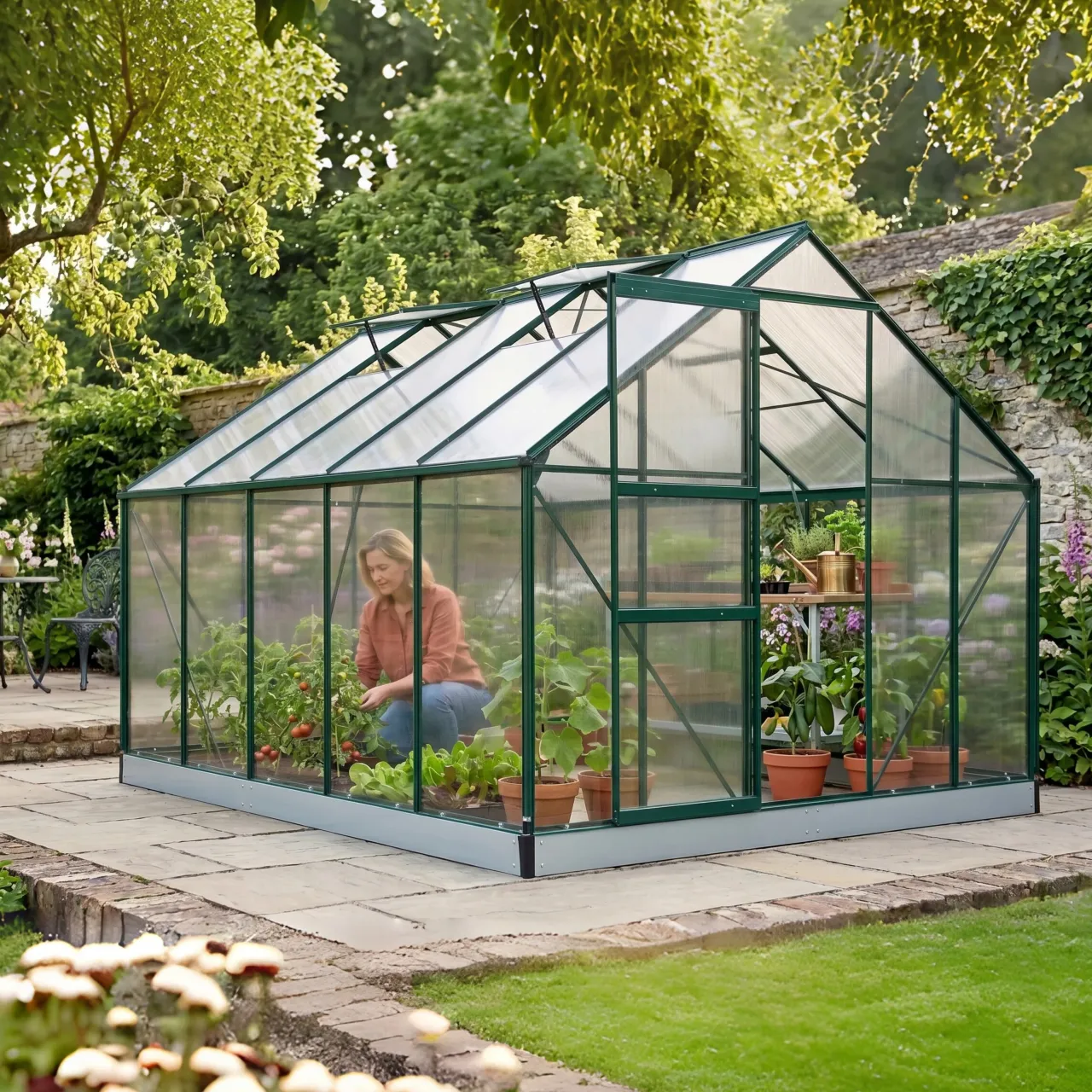 Aluminum Greenhouse Single Sliding Door 250cm Width