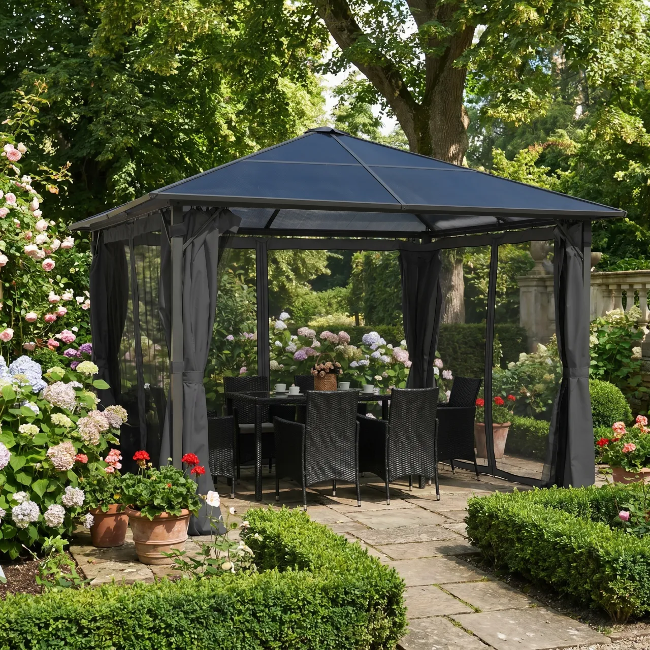 Aluminum Pavilion Polycarbonate Roof 3x3 Summer Bliss