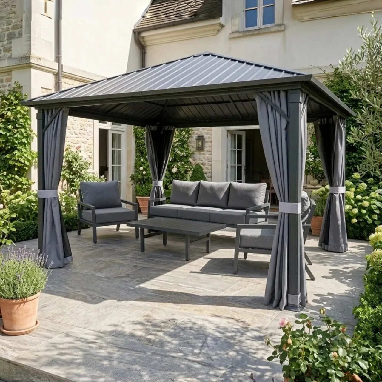 Aluminum Gazebo Galvanized Roof 3×4 Eden Haven