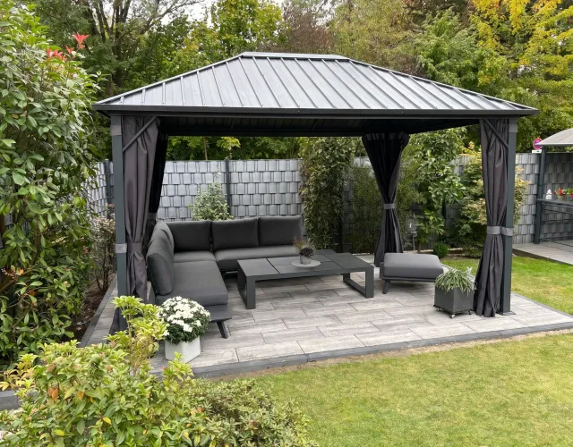 Aluminum Gazebo Galvanized Roof 3×4 Eden Haven