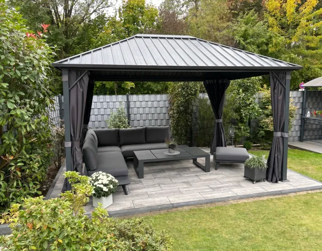Aluminum Gazebo Galvanized Roof 3×4 Eden Haven