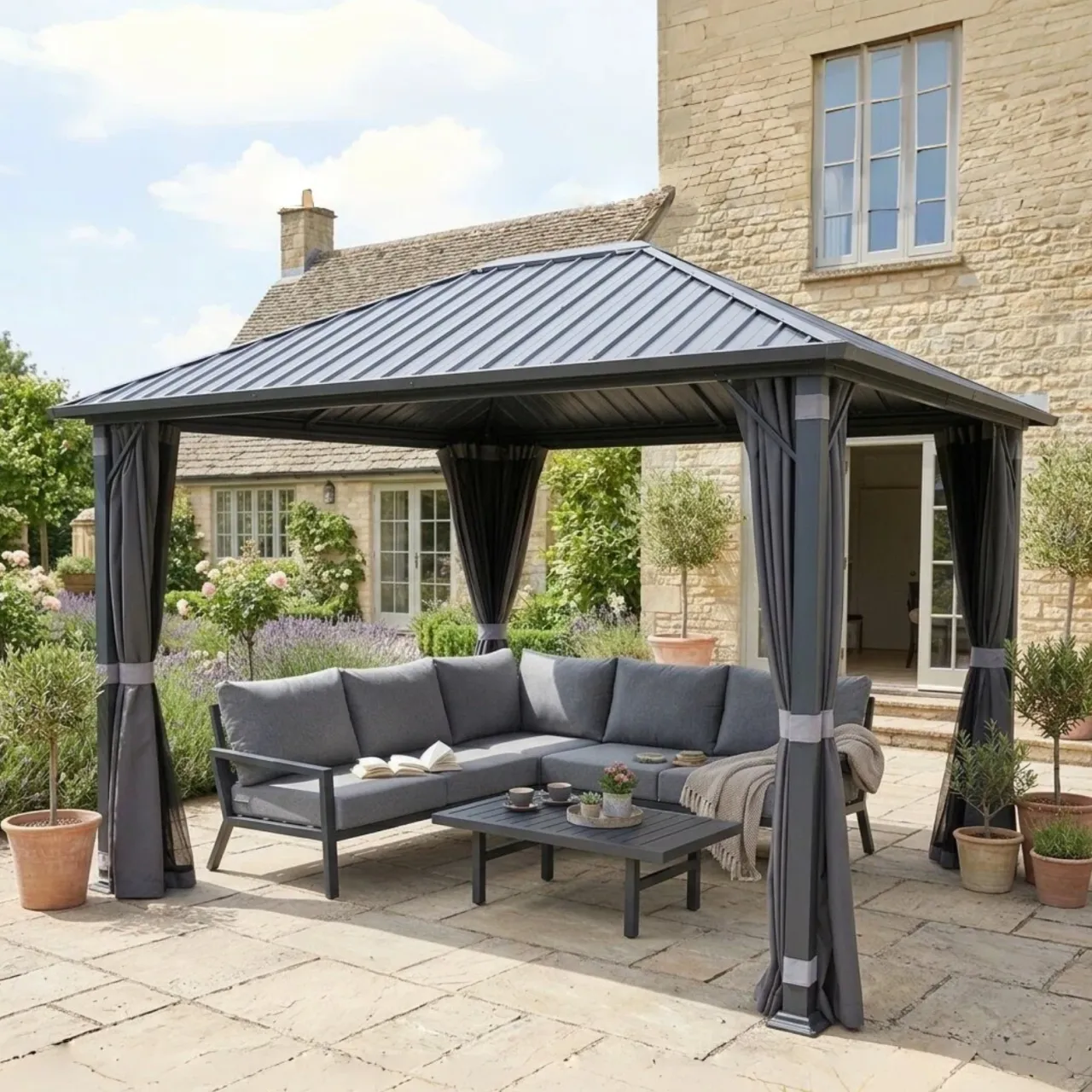 Aluminum Gazebo Galvanized Roof 3×4 Eden Haven