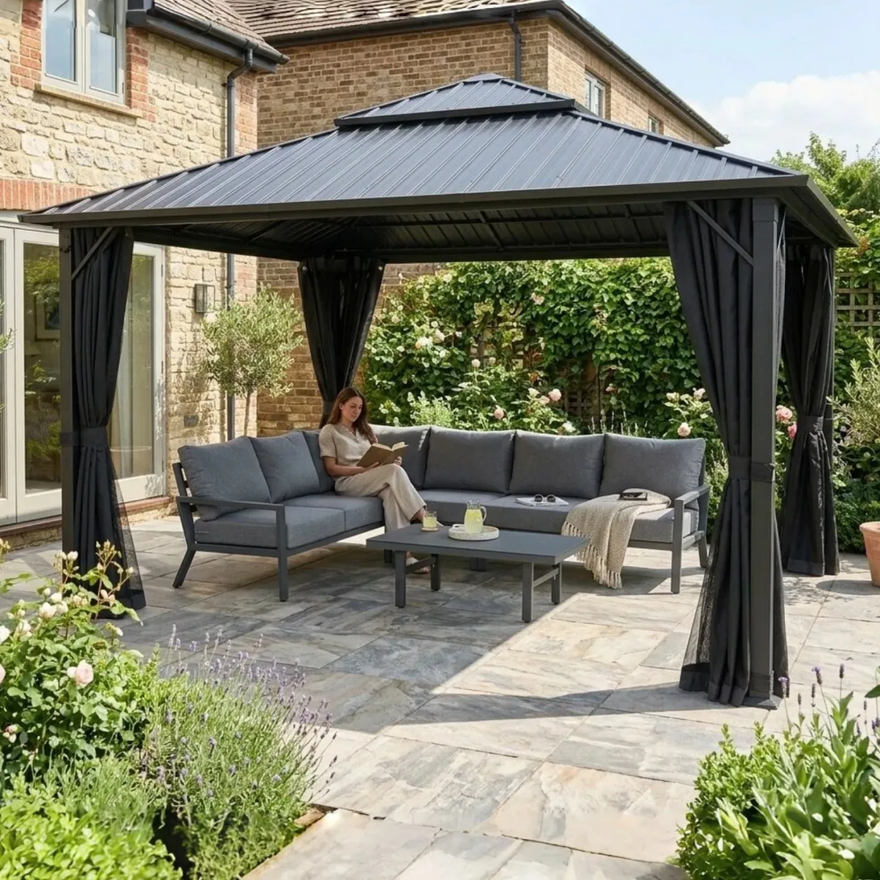 Aluminum Gazebo Galvanized Roof 4×4 Eden Haven