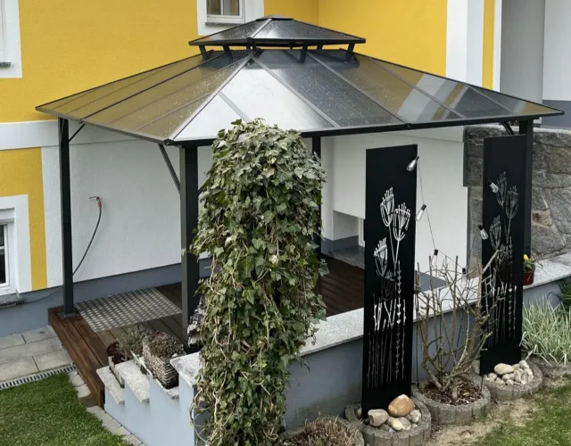 Aluminum Pavilion Polycarbonate Double Roof Breeze Valt