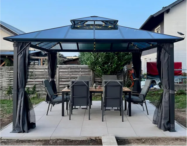 Aluminum Pavilion Polycarbonate Double Roof Breeze Valt