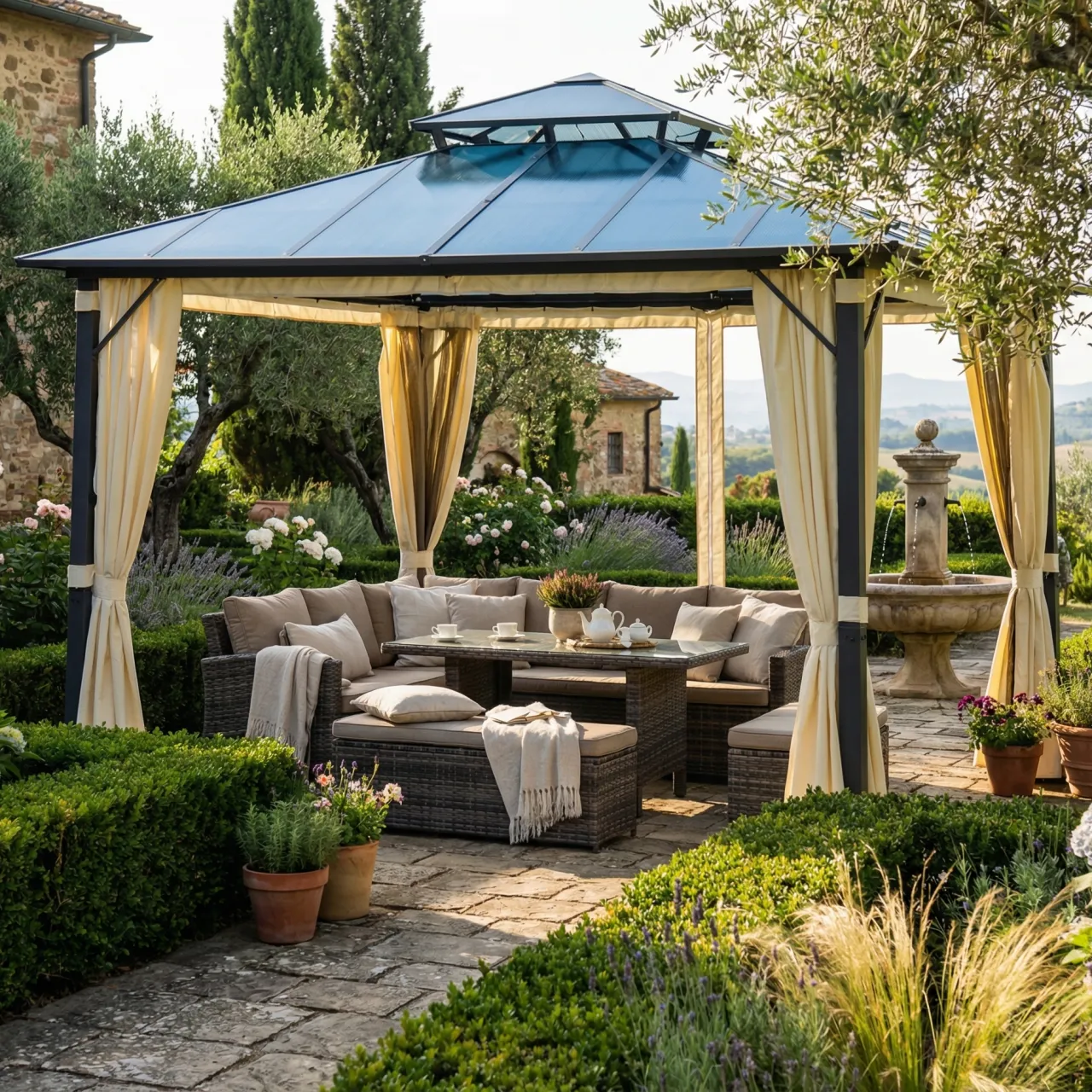Aluminum Pavilion Polycarbonate Double Roof Breeze Valt
