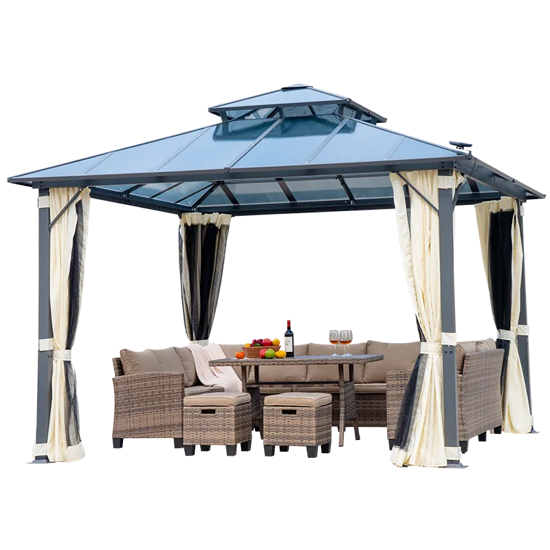 Aluminum Pavilion Polycarbonate Double Roof Breeze Valt
