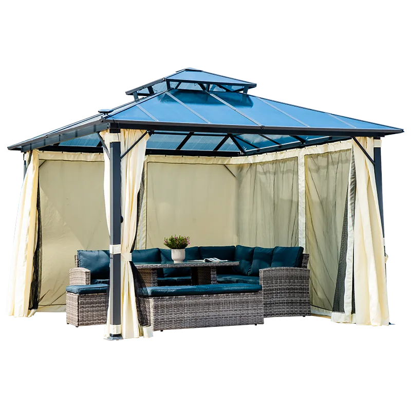 Aluminum Pavilion Polycarbonate Double Roof Breeze Valt