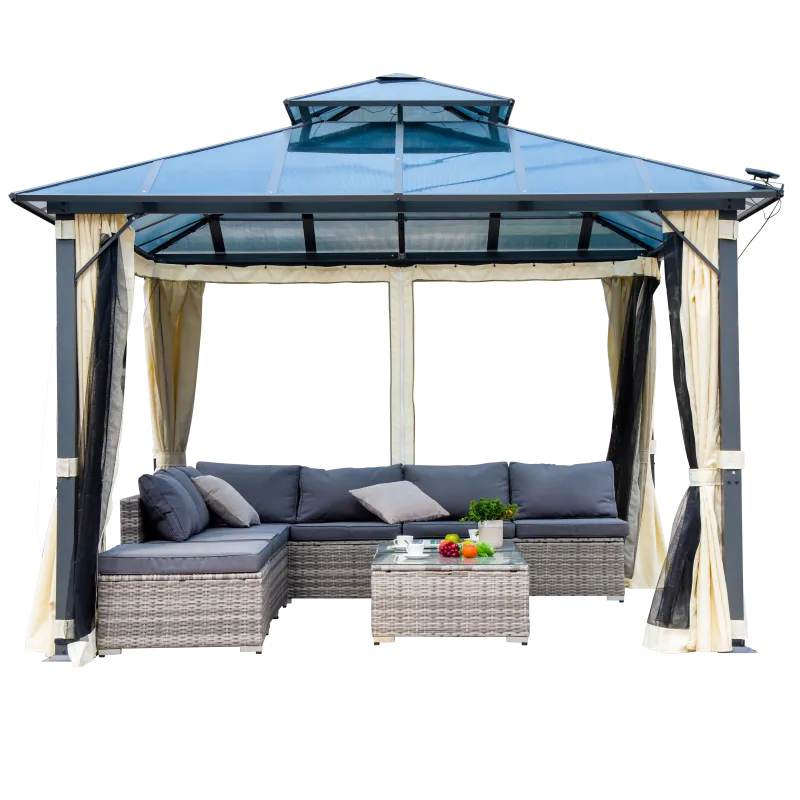 Aluminum Pavilion Polycarbonate Double Roof Breeze Valt