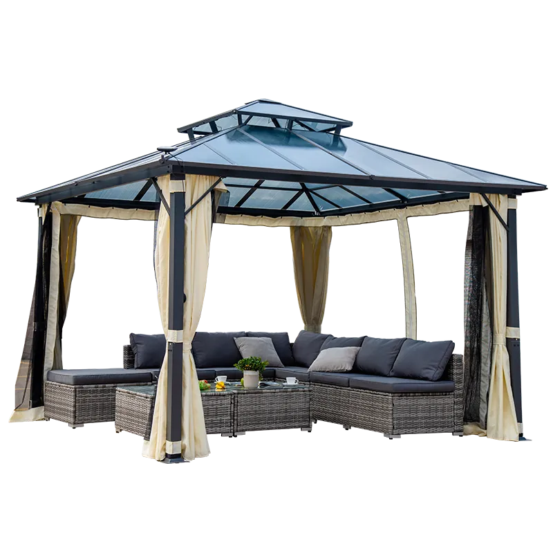 Aluminum Pavilion Polycarbonate Double Roof Breeze Valt