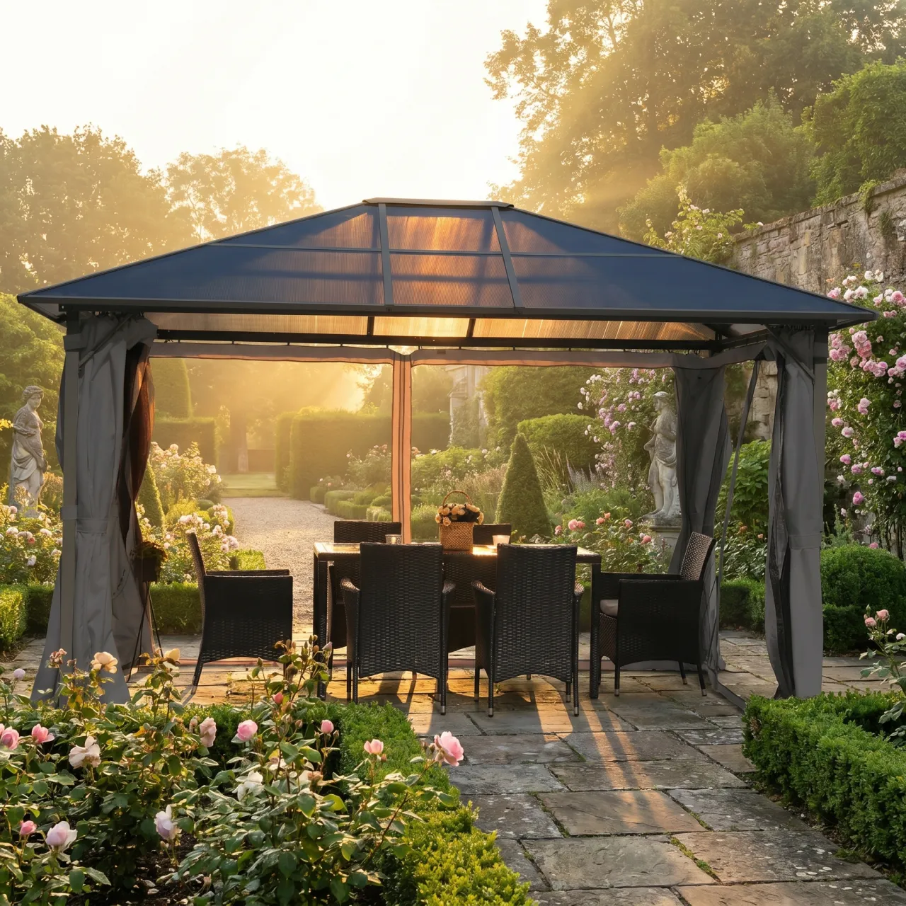 Aluminum Pavilion Polycarbonate Roof 3x4 Summer Bliss