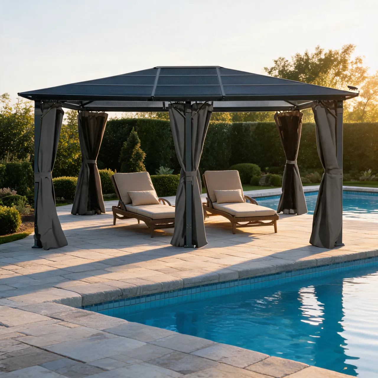 Aluminum Pavilion Polycarbonate Roof Wide Horizon