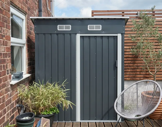 Pent Roof Metal Shed Single Door
