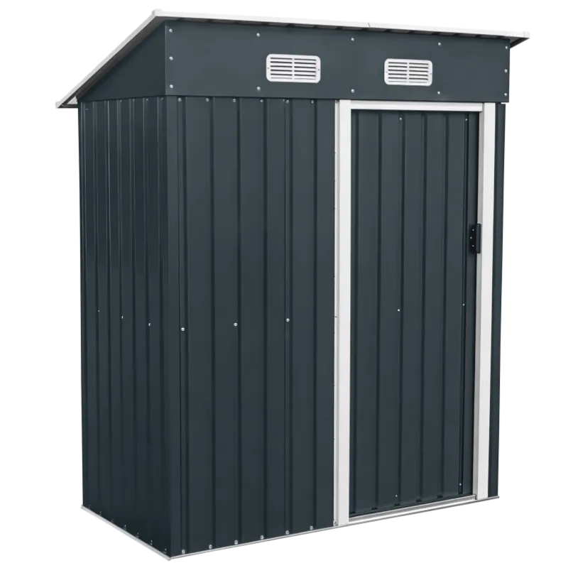 Pent Roof Metal Shed Single Door