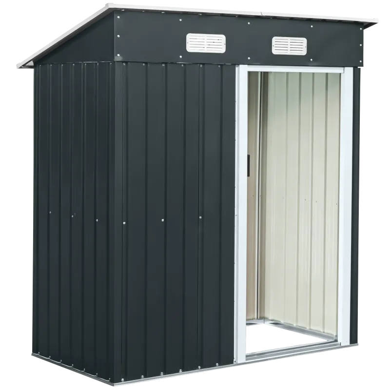Pent Roof Metal Shed Single Door