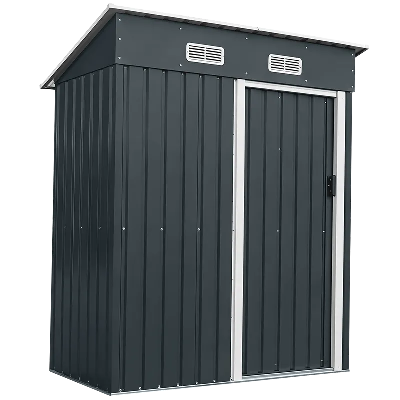 Pent Roof Metal Shed Single Door