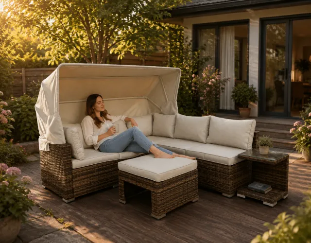 Rattan Daybed Lounge Sofa